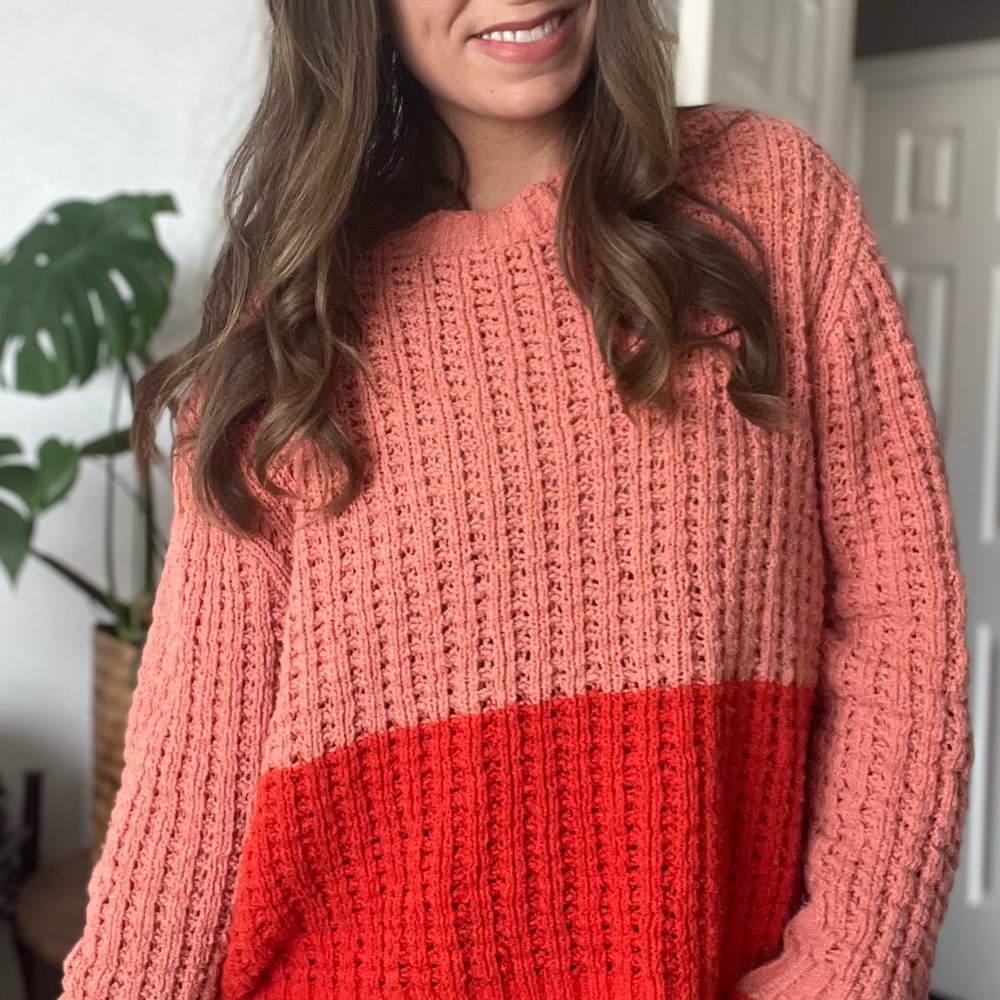 Billabong Sweater, Orange (Two Toned), Knitted Style (Size M) *LIKE NEW*